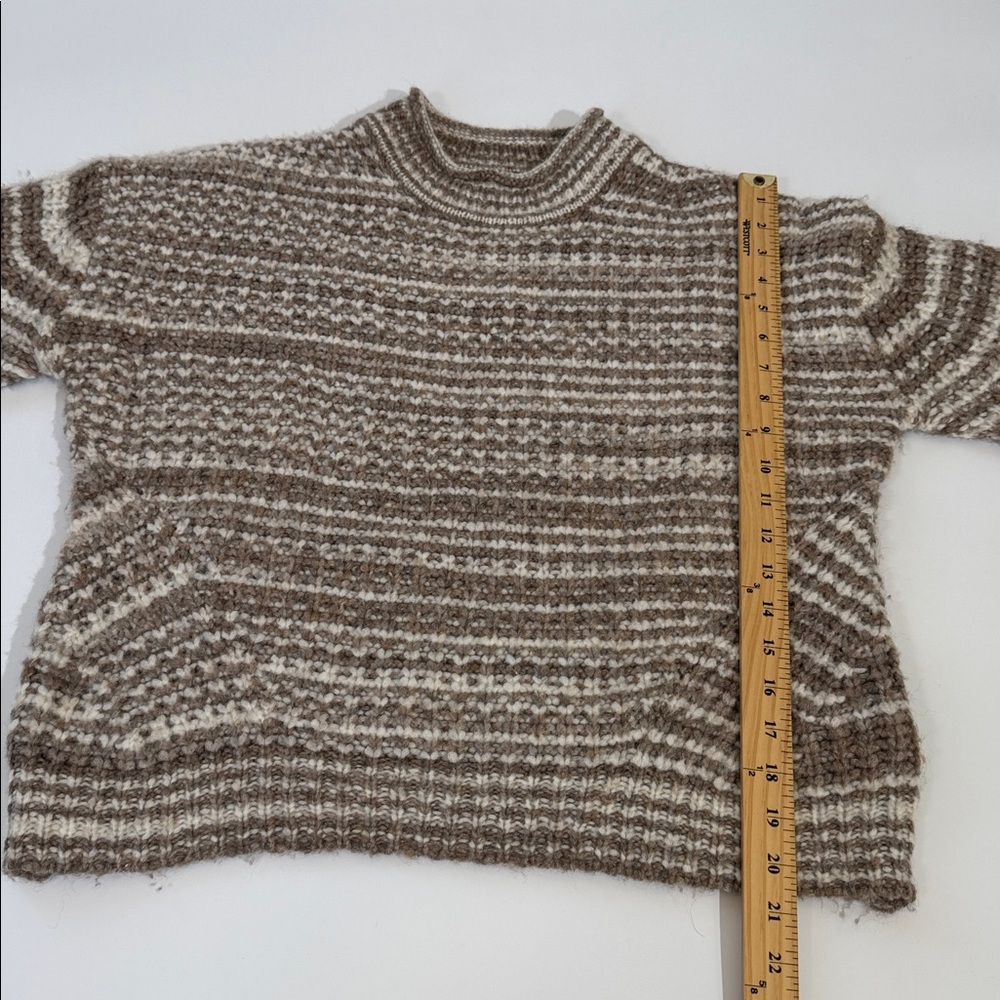 Rails Echo Sweater XS Brown White Space Dye Knit Wool Blend - Picture 9 of 12